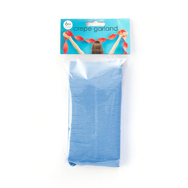 Crêpeslinger - 6 meter - lichtblauw