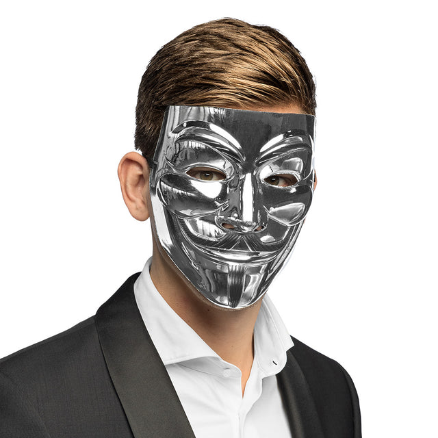 Boland gezichtsmasker Protest - zilver