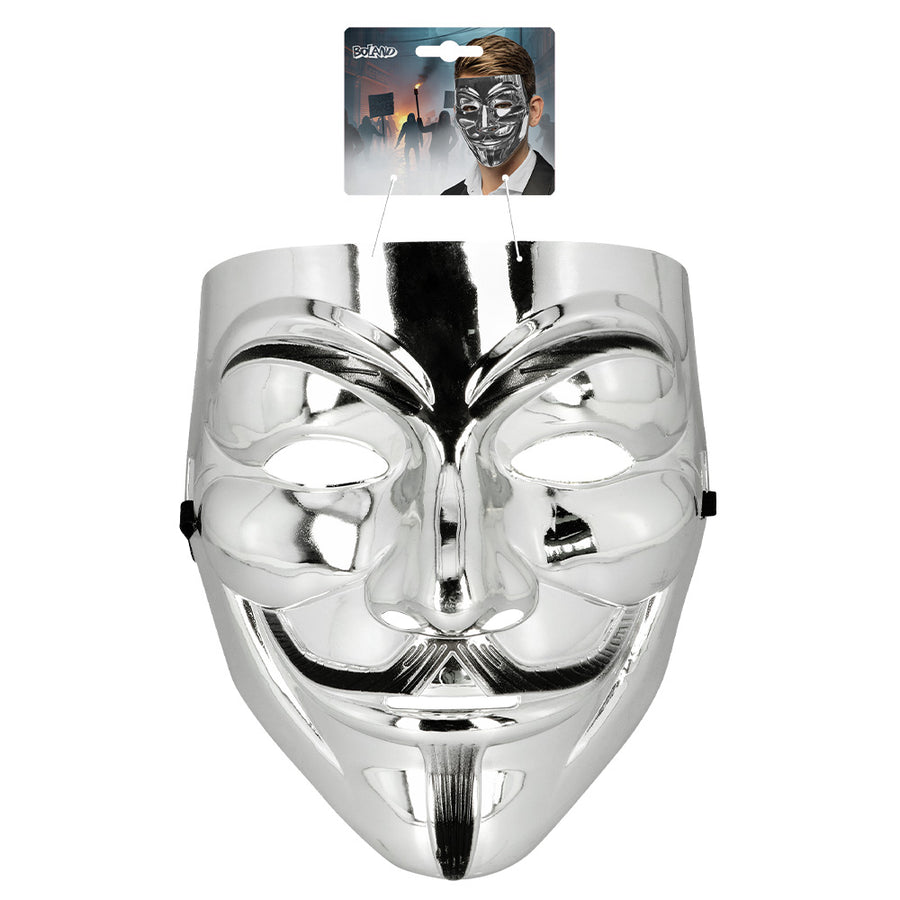 Boland gezichtsmasker Protest - zilver
