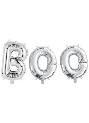 Halloween - Foil balloon BOO - 40 cm - silver