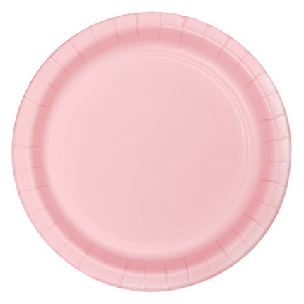 Papieren bordjes - 8 stuks - 23 cm - roze