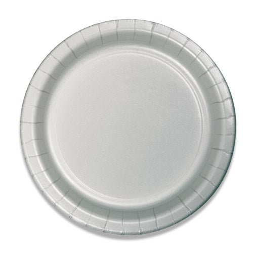 Kartonnen bordjes - 8 stuks - 23 cm - zilver