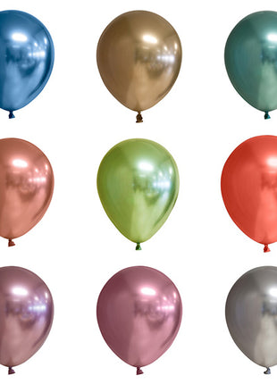 Balloons - 10 pieces - 30 cm - chrome