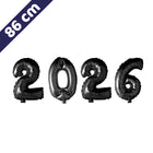 Cijferballon - 2026 - zwart - 86 cm