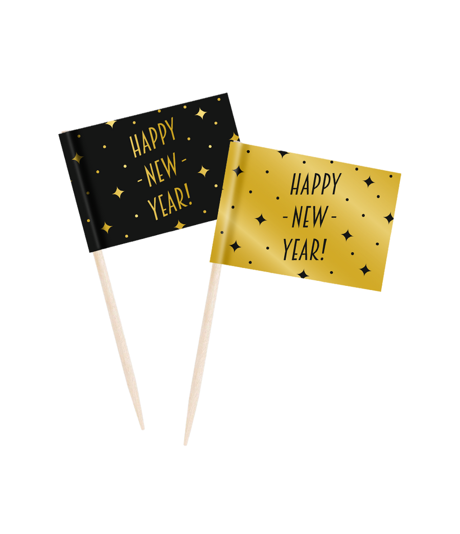Happy New Year Cocktailprikkers - 50 stuks - Classy