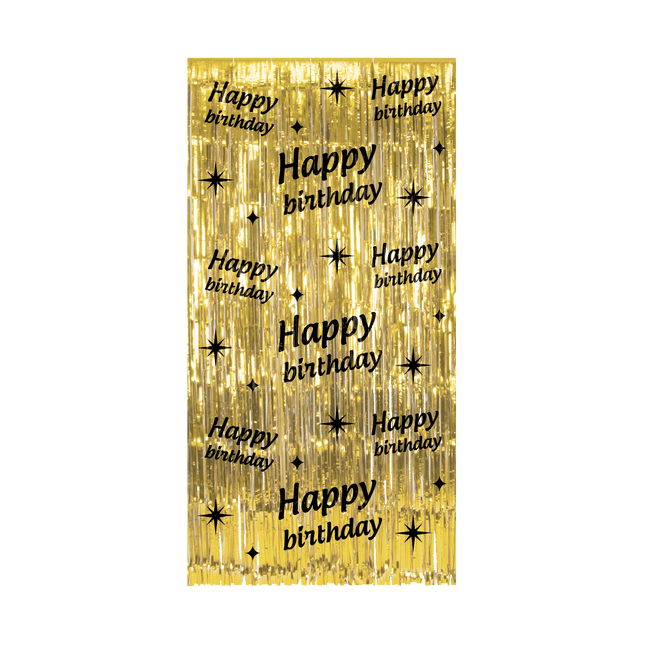 Foliegordijn - 200 x 100 cm - Happy Birthday - Classy