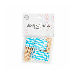 Cocktailprikkertjes - 50 stuks - wit/blauw geruit