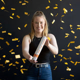 Confettikanon - oranje - papier - 28 cm