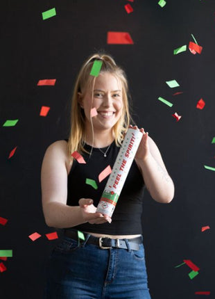 Confetti Cannon - Red/Green - Paper - 28cm