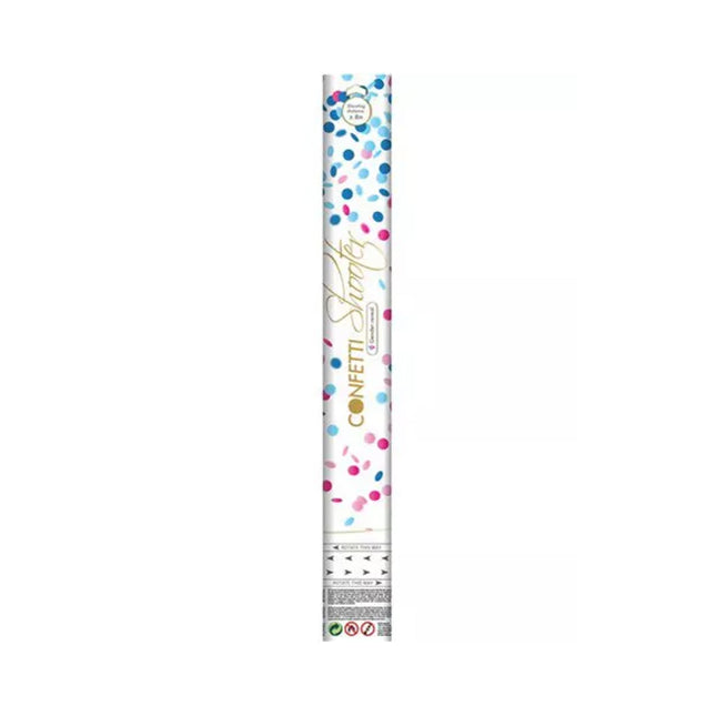 Confetti shooter - 40 cm - gender reveal girl