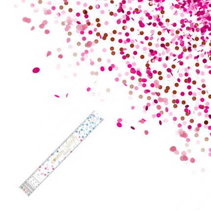 Confetti shooter - 40 cm - gender reveal girl