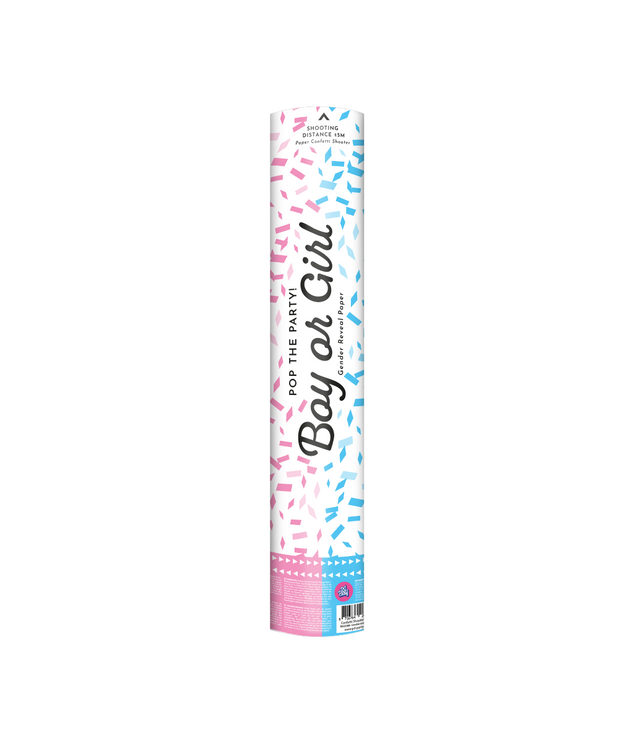 Confetti shooter - 40 cm - gender reveal girl