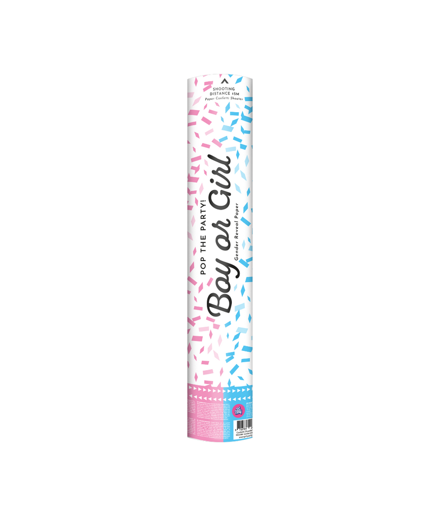 Confetti shooter - 40 cm - gender reveal girl