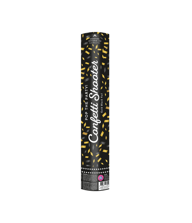 Confetti shooter - 40 cm - zwart goud