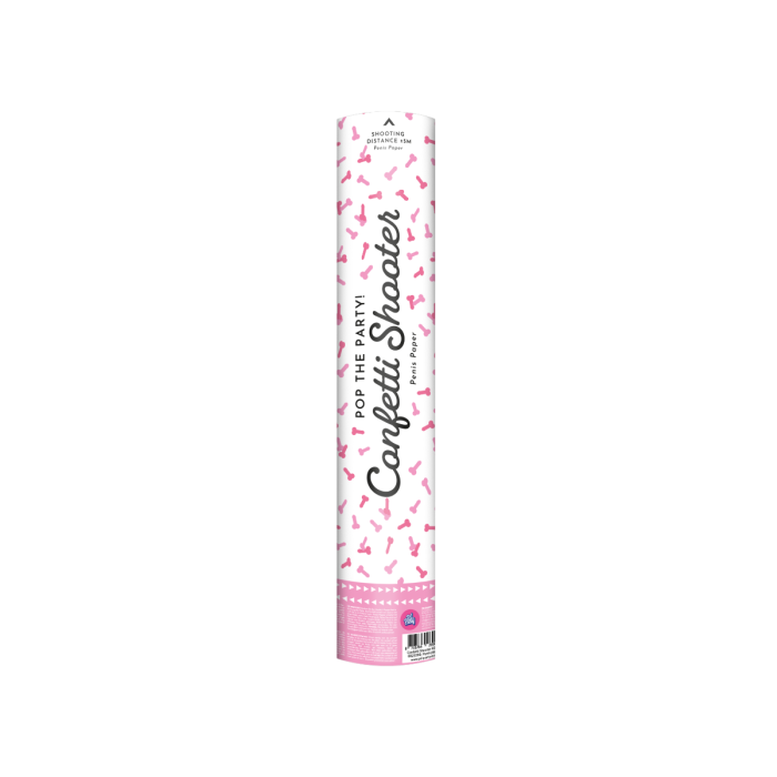 Confettikanon roze piemels
