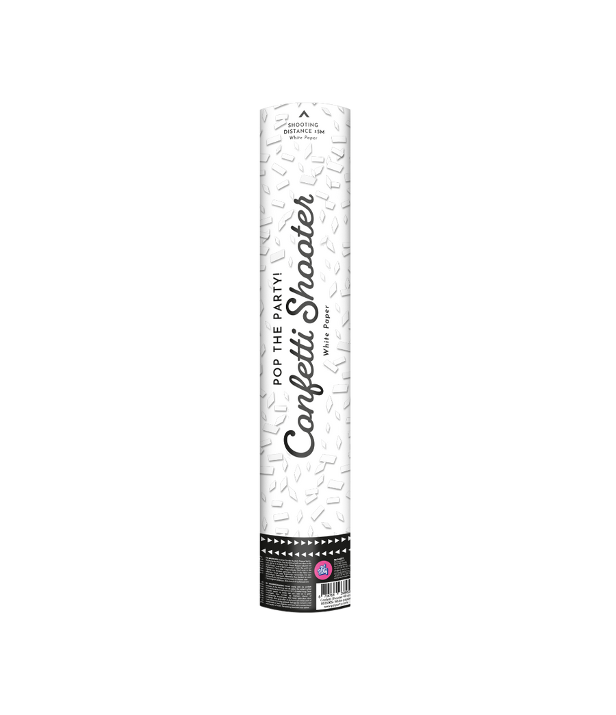 Confetti shooter - 40 cm - wit papier