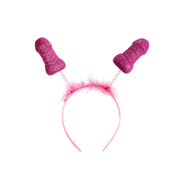 Piemel haarband - zwaaiende roze penis