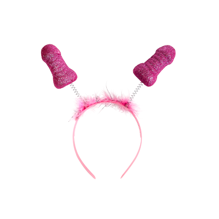 Piemel haarband - zwaaiende roze penis