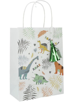 Dino Paper Party Bags - Pack of 6 - 27 x 20 cm - ROAR