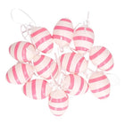 Paasei hangers - 12 stuks - 6 cm - wit / roze