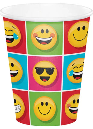 Emoji paper cups - 8 pieces - 266 ml