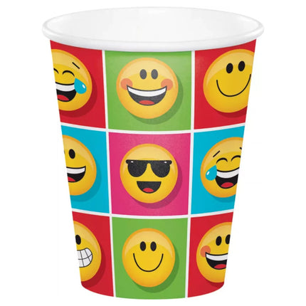 Emoji papieren bekertjes - 8 stuks - 266 ml