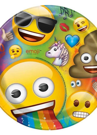 Emoji-Pappteller – 8 Stück – 23 cm