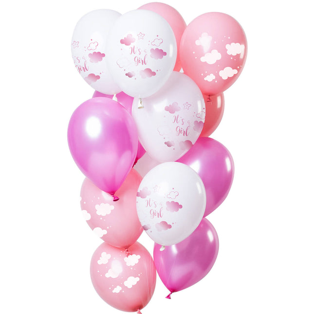 Ballonnen - It's a Girl - 12 stuks