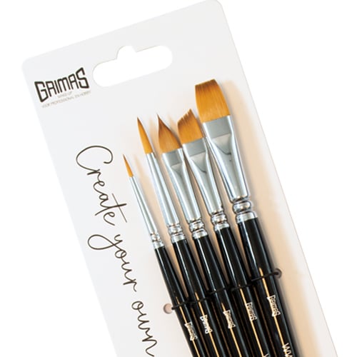 Grimas Face Paint Brush Set - 5-delige Professionele Schminkpenselen Set