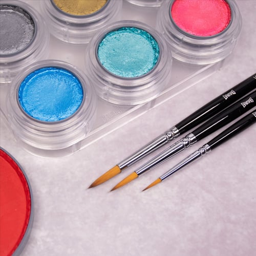 Grimas Face Paint Brush Set Round 2/4/6 - 3-delige Schminkpenselen Set