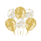 Geslaagd Ballonnen - 6 stuks - 30 cm - goud en wit