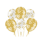Party time Ballonnen - 8 stuks - 30 cm - goud en wit