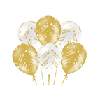 Pensioen Ballonnen - 6 stuks - 30 cm - goud en wit