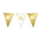 16 jaar Vlaggenlijn - 10 meter - goud en wit