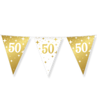 50 jaar Vlaggenlijn - 10 meter - goud en wit