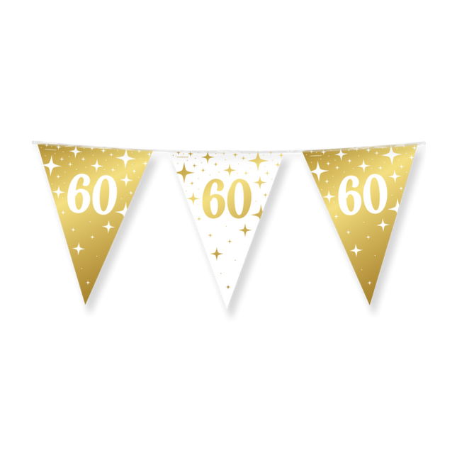 60 jaar Vlaggenlijn - 10 meter - goud en wit