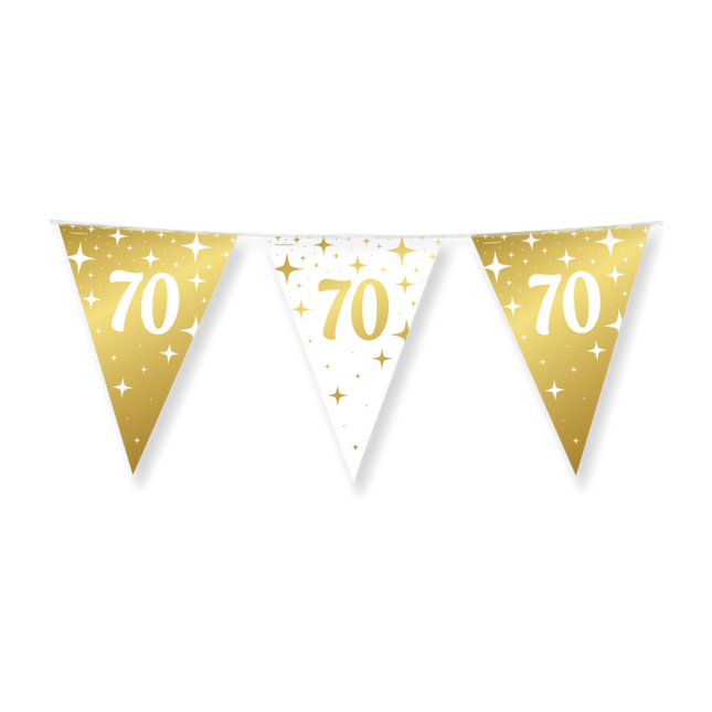 70 jaar Vlaggenlijn - 10 meter - goud en wit