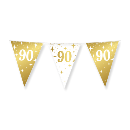 90 jaar Vlaggenlijn - 10 meter - goud en wit