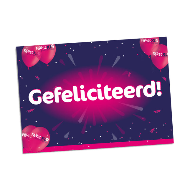 Wenskaart 'Gefeliciteerd' - Zelf te beschrijven