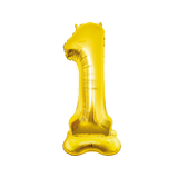 XXL Cijferballon - cijfer 1 staand - goud - 150 cm