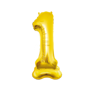 XXL Cijferballon - cijfer 1 staand - goud - 150 cm