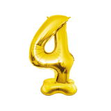 XXL Cijferballon - cijfer 4 staand - goud - 150 cm