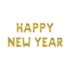 Happy New Year folieballon - 40 cm - goud