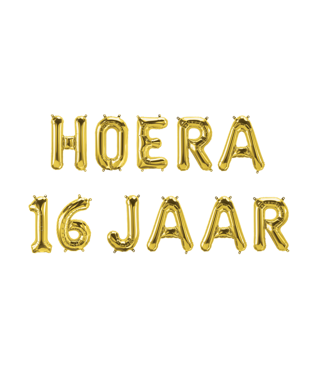 Hoera 16 jaar folieballon - 40 cm