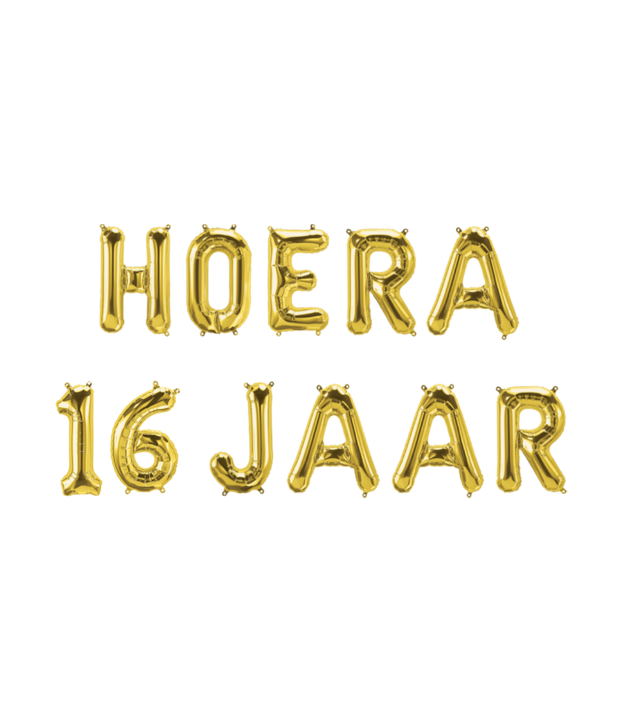 Hoera 16 jaar folieballon - 40 cm