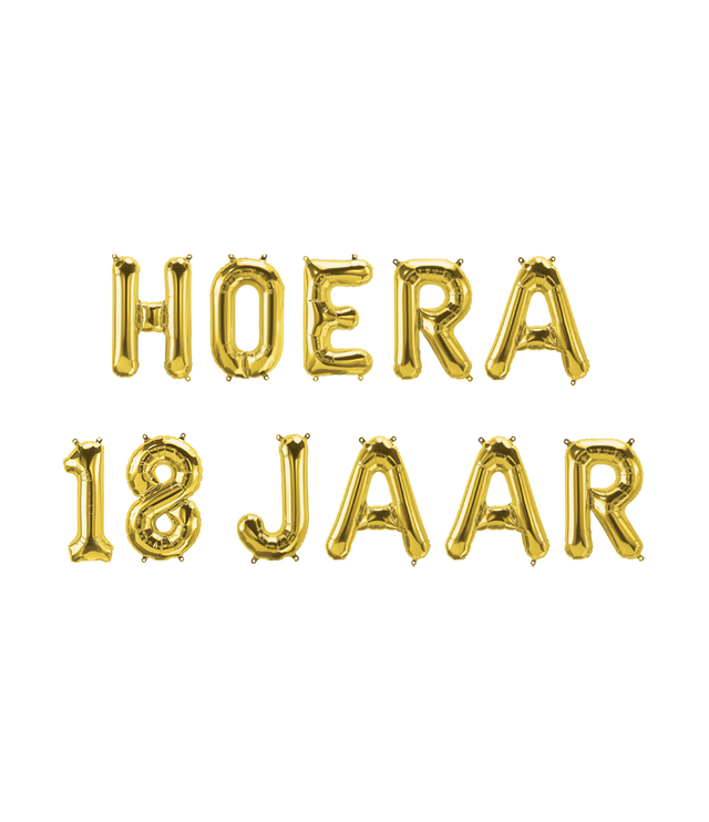Hoera 18 jaar folieballon - 40 cm