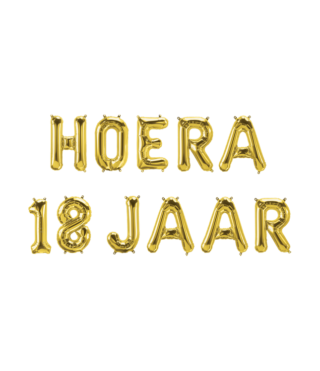 Hoera 18 jaar folieballon - 40 cm