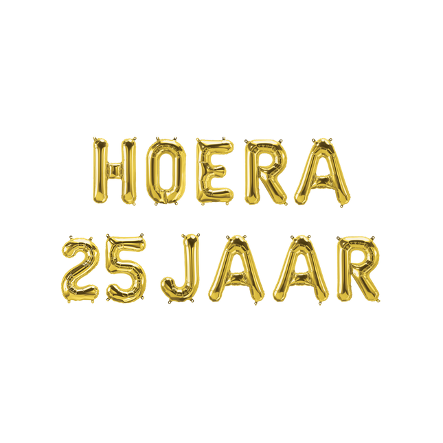 Hoera 25 jaar folieballon - 40 cm