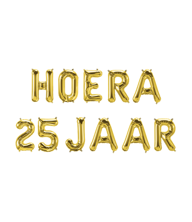 Hoera 25 jaar folieballon - 40 cm