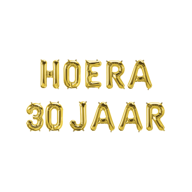 Hoera 30 jaar folieballon - 40 cm